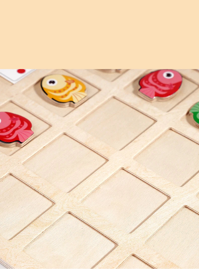 Jouets Montessori en bois pour enfants, entraînement à la pensée logique, Direction, Cognition des couleurs, jeu de société de combat éducatif