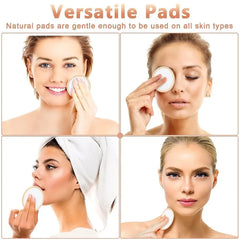 Tampons Démaquillants Réutilisables, Ronds en Coton Naturel Lavable pour Types, Tampon de Maquillage Lavable avec Sac à illant, 10 Pièces