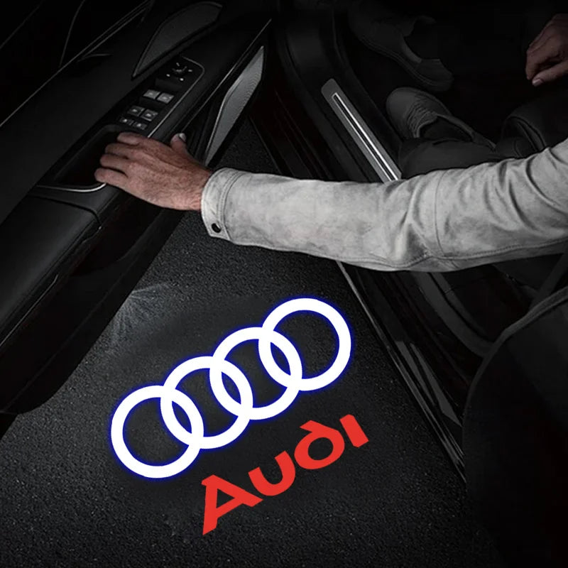 Projecteur Laser Led de Logo de lumière de bienvenue de porte de voiture, pour Audi A1 A3 A4 A5 A6 B5 B6 B7 B8 C5 C6 C7 A7 A8 Q3 Q5 Q7 TT 8V, accessoire de voiture