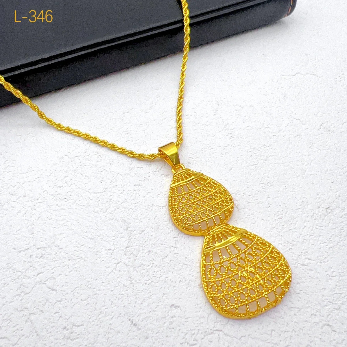 Ensembles de bijoux éthiopiens pour femmes, pendentif gouttelette, colliers de la présidence, boucles d'oreilles, ensemble de deux pièces, document en or 24 carats, cadeaux de fête de mariage érythréen