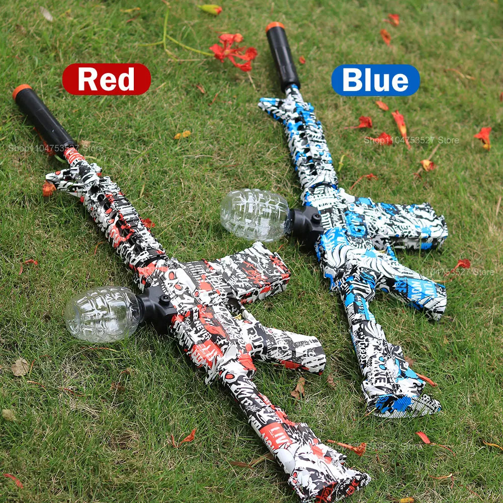 Boule de Gel électrique Blaster, pistolet à jouets, finition métallique à grande vitesse, jeux de plein air, activités de jouets, jeu d'équipe pour plus de 14 (Bullets exposés)