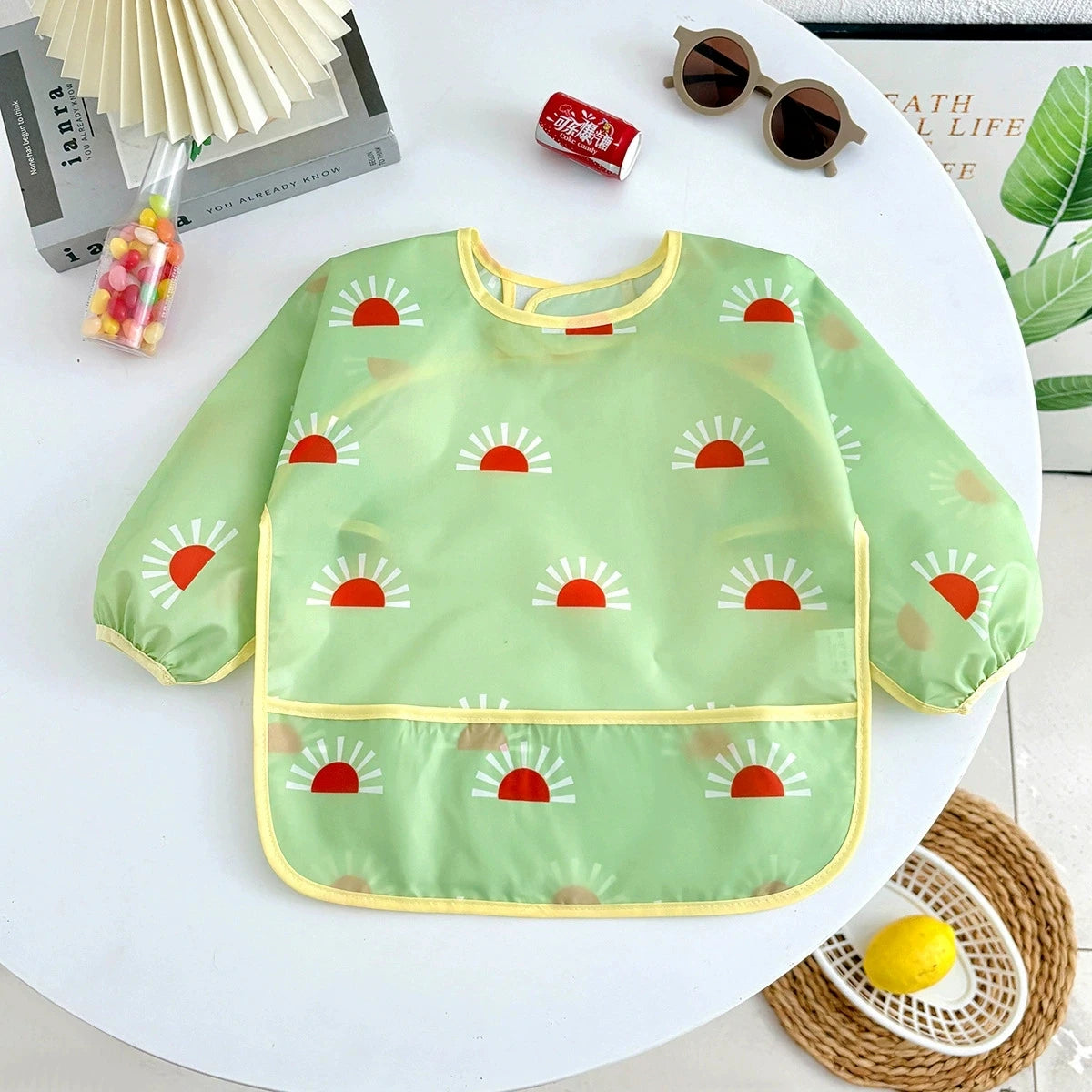 Bavoirs pour bébé, mignon, articles pour bébé, imperméable, manches longues, Smock artistique, tablier d'alimentation pour enfants