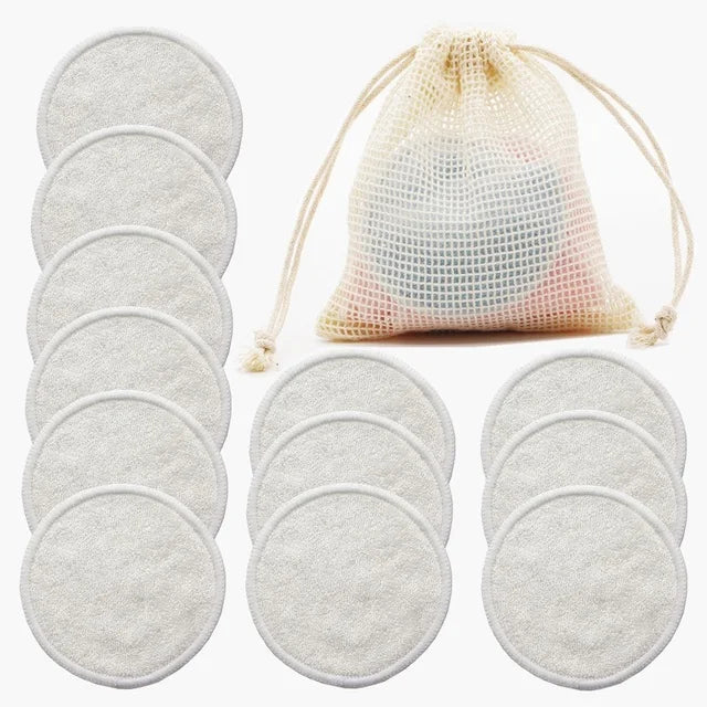 Tampons de coton réutilisables, tampons démaquillants ronds lavables en bambou, tampons d'allaitement en tissu, outil de soins de la peau, nettoyage de la peau, 12 pièces