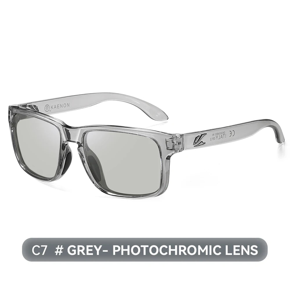 Kaenon Classic Square Polarized Unisex Medium Size Photochromic Sunglasses Grey Sunglasses