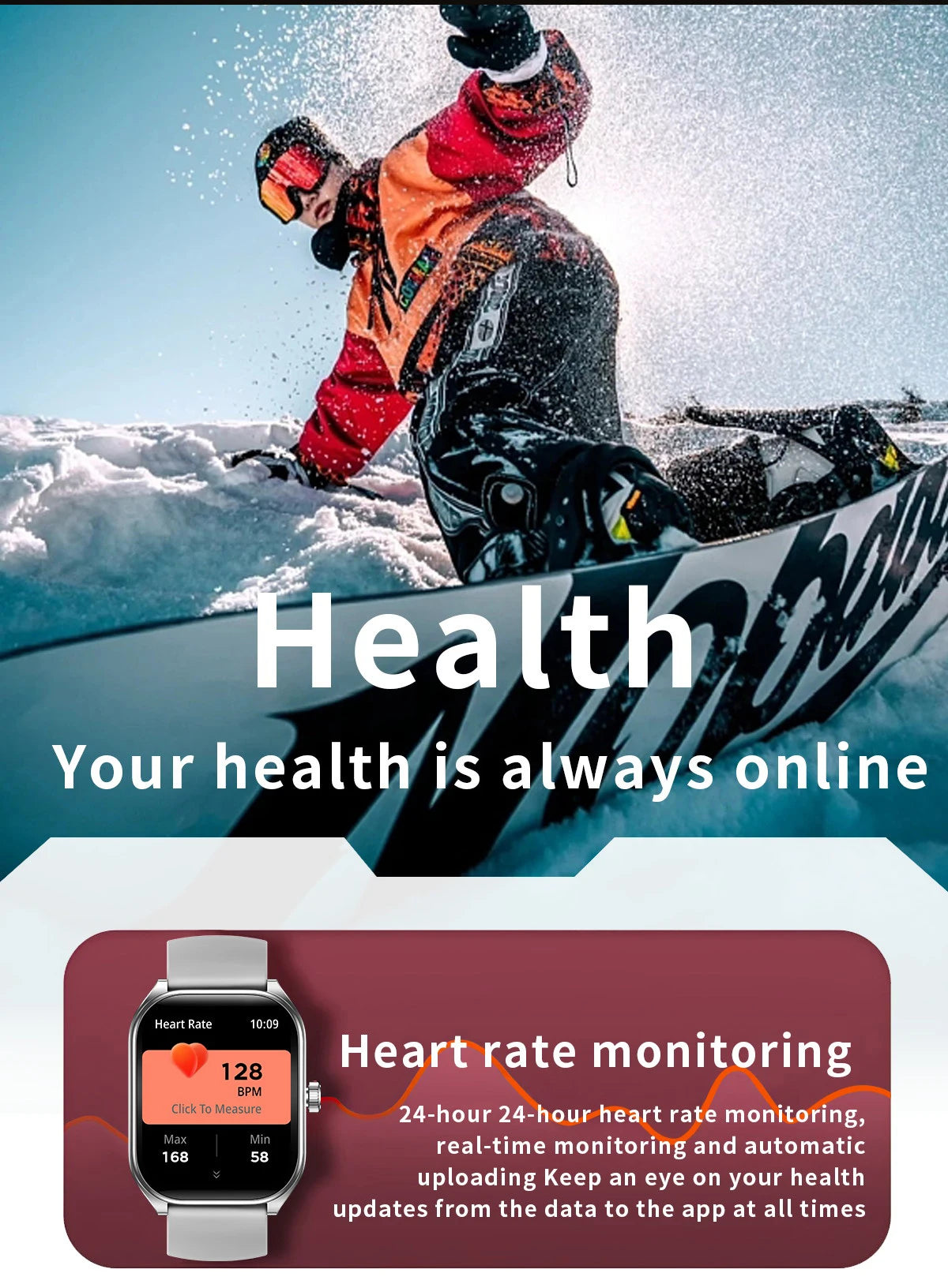 Montre intelligente 2.01 ''AMOLED écran incurvé IP68 étanche Bluetooth 5.3 appel AI Vioce Assistant Fitness Smartwatch pour hommes
