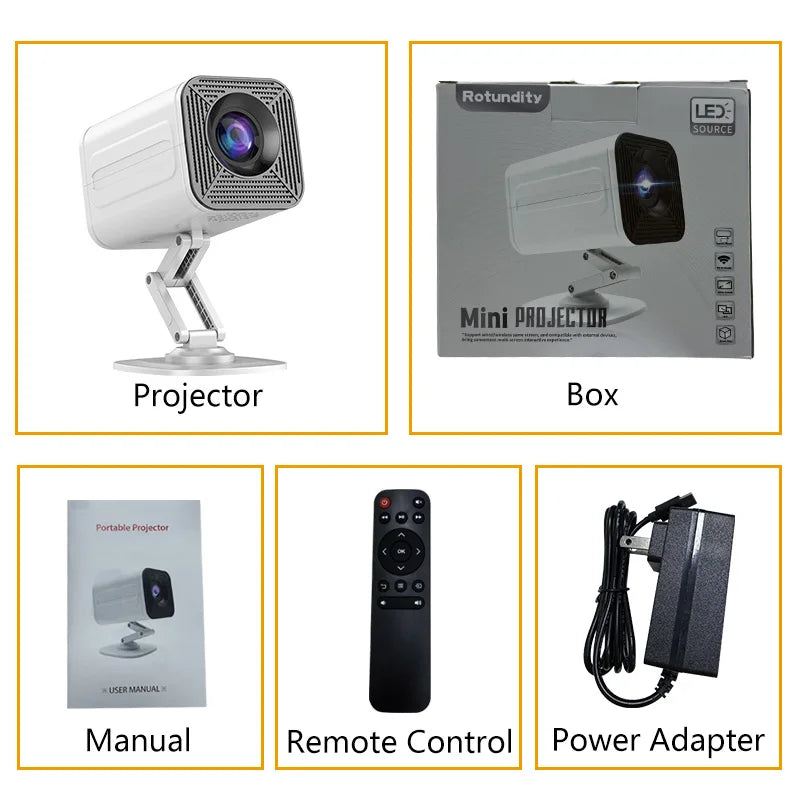 Projecteur intelligent P30 Android 11, WiFi 6, 4K, 1080P, prise en charge vidéo, système de divertissement domestique Portable natif 1280x720P