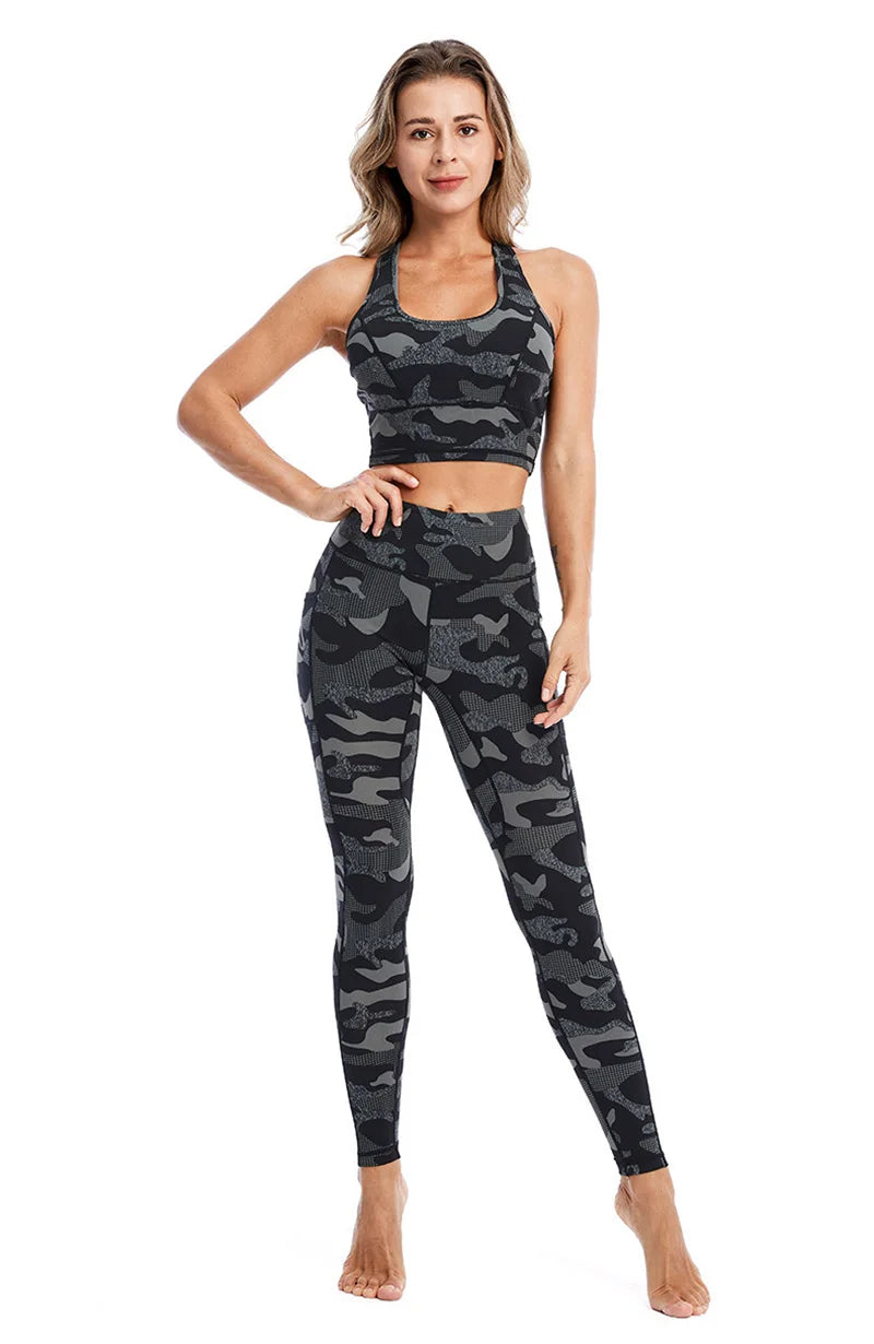 Cloud Hide – ensemble de Yoga Camouflage, vêtements de sport pour femmes, pantalons d'entraînement, Leggings, haut, soutien-gorge, chemise, costume de Fitness, S-XXL