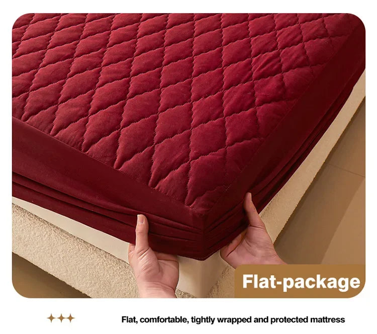 Housse de matelas 100% imperméable, drap-housse épais de couleur unie, simple/Queen/King, 135x200cm, 160x200cm, housse de lit souple