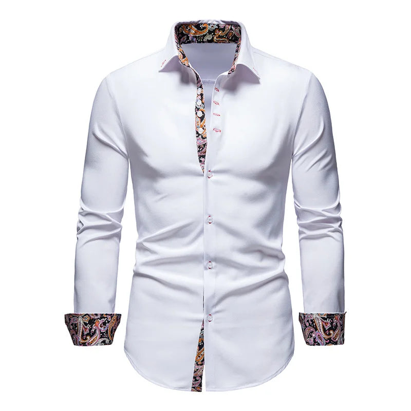 Chemise homme avec col chemises blanches homme manches longues chemises homme polos pour hommes marques célèbres Camisa Social Masculina