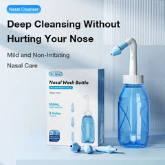 Nasal cleaner for sinusitis, nasal wash, for adults and children, allergic rhinitis treatment, nasal irrigator, neti pot, nasal cleaning tool, 330ml
