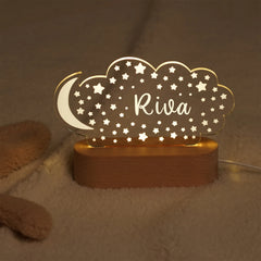 Bébé enfants USB veilleuse personnalisé enfants nom lampe personnalisé pépinière nouveau-né chambre décoration de la maison anniversaire Souvenir cadeau