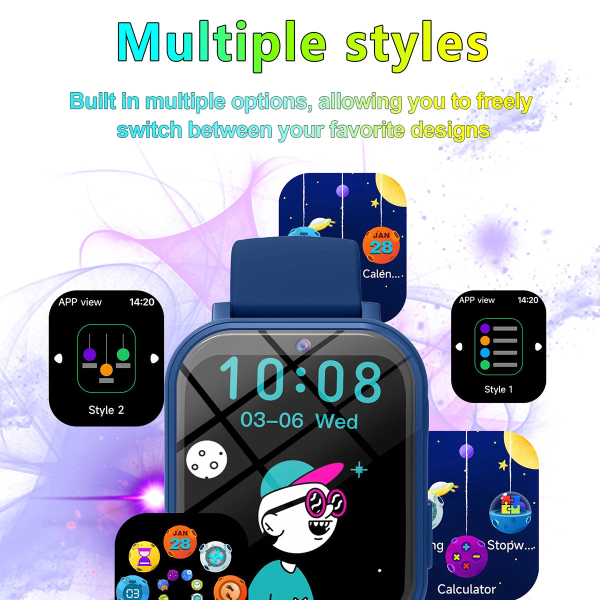 Nouveaux enfants Smartwatch jeux HD caméra frontale surveillance du sommeil lampe de poche électronique écran tactile alarme calculatrice cadeau garçons filles