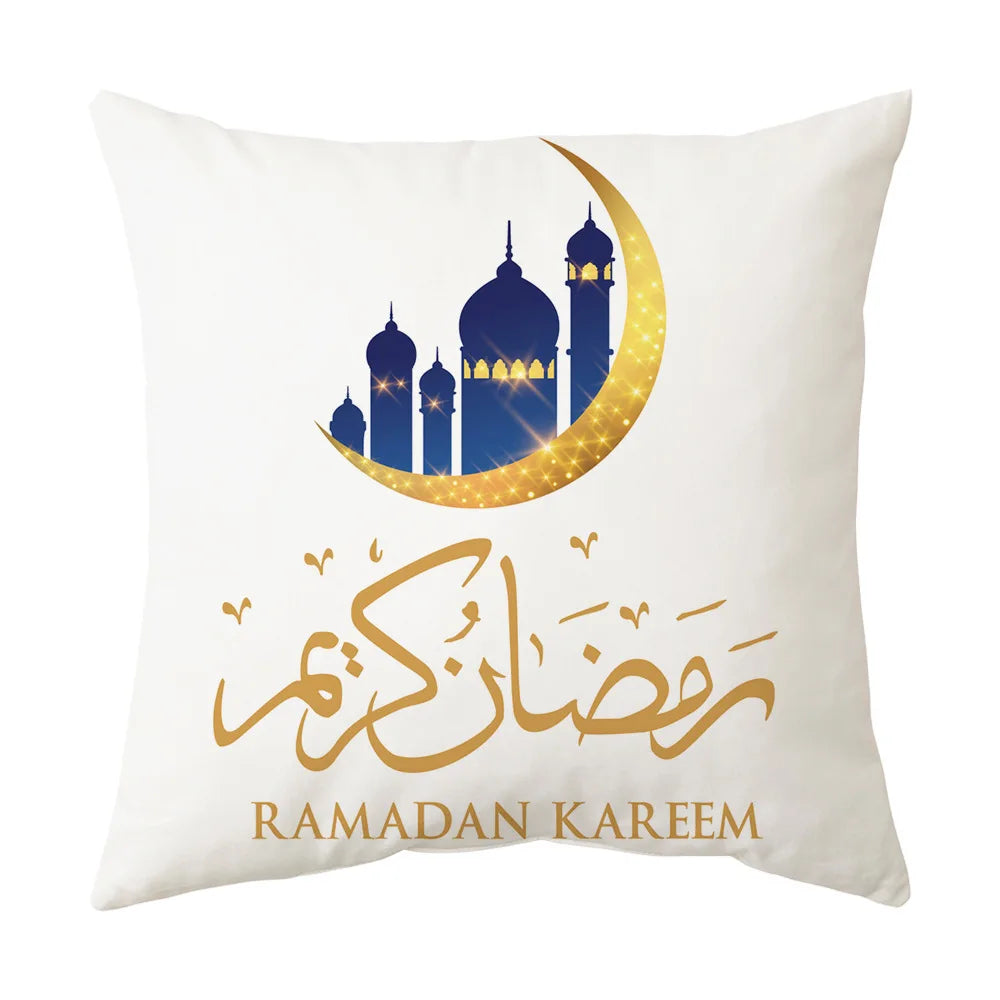 Taie d'oreiller décorative pour Ramadan Eid Mubarak, housse de coussin de canapé pour la maison, cadeaux de mosquée musulmane islamique, 2025