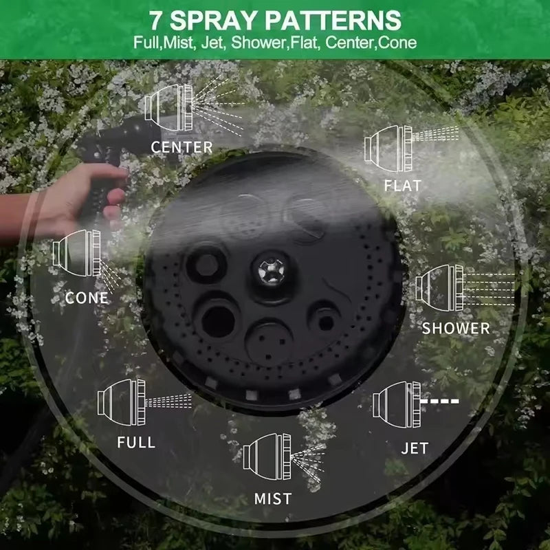 Tuyau magique extensible, lavage de voiture à haute pression, 7 fonctions de pulvérisation d'eau, pistolet à eau, tuyau d'arrosage de jardin domestique
