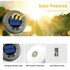 Solar lights, outdoor camping light, 10-meter string light, outdoor tent light, RGB atmosphere light, LED flashlight with hook