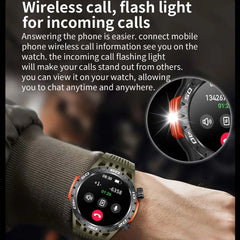 Montre intelligente étanche avec éclairage LED pour homme, boussole, tracker de fitness sportif, IP68, Bluetooth, conversation, Android, iOS