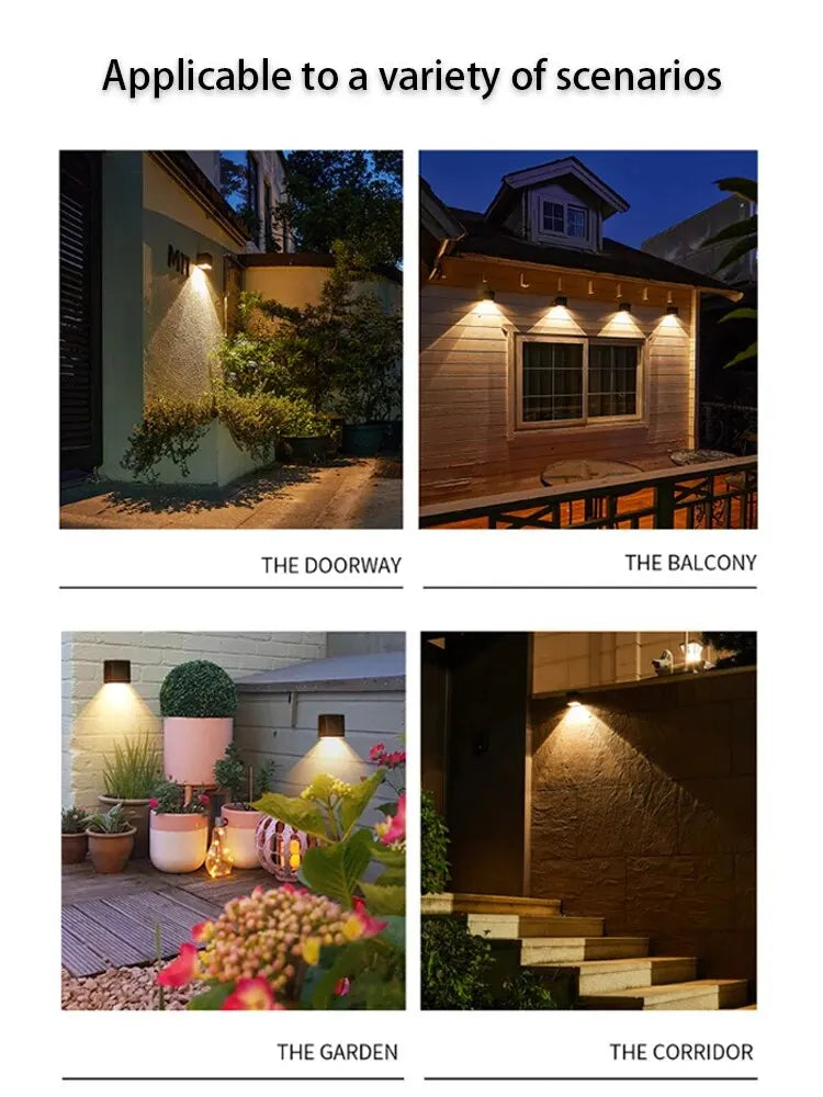 Applique Murale Solaire à LED avec Capteur de Soleil, Imperméable Conforme à la Norme IP65, Luminaire Décoratif d'Extérieur, Idéal pour un Jardin, une Cour, un délégations ou une Clôture