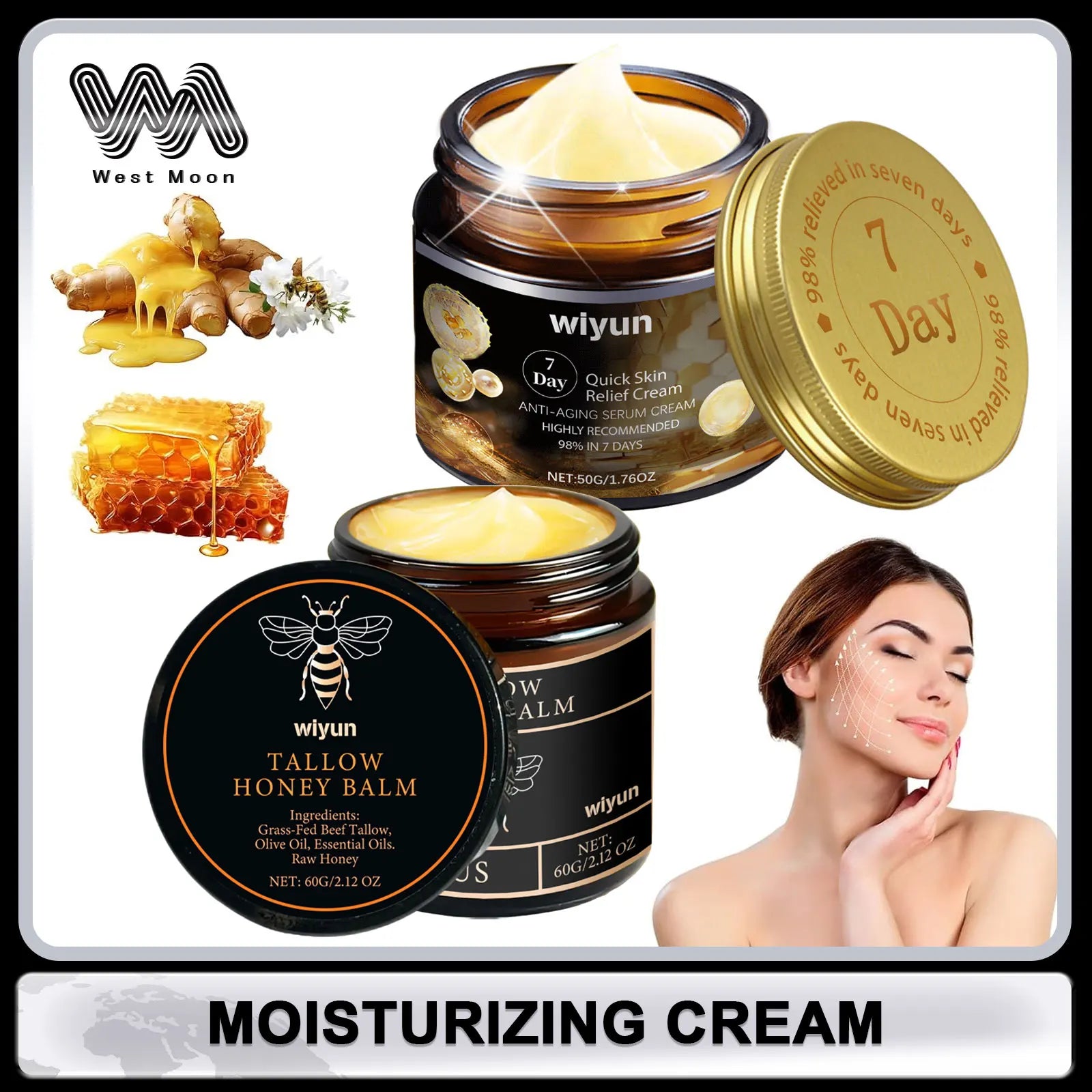 Crème pour le visage pour l'élimination des taches brunes et des ridules, réparation de la peau endommagée, raffermissante, liftante, amélioration de l'affaissement, nourrissante, soins de la peau, 7 jours