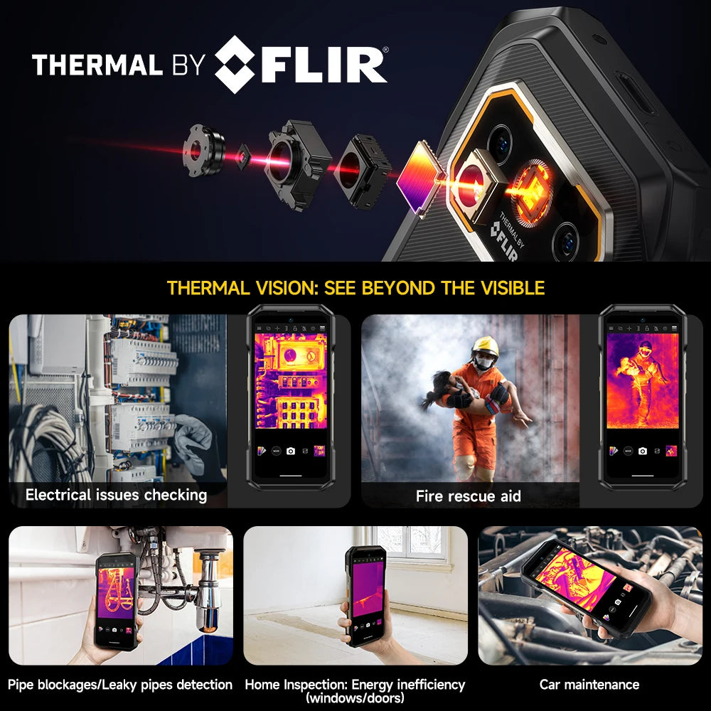 Ulefone Armor 27T Pro 5G THERMAL BY FLIR ®   Téléphone robuste Android 14 10600mAh Smartphone 64MP 6,78" 24GB + 256GB Téléphone portable NFC