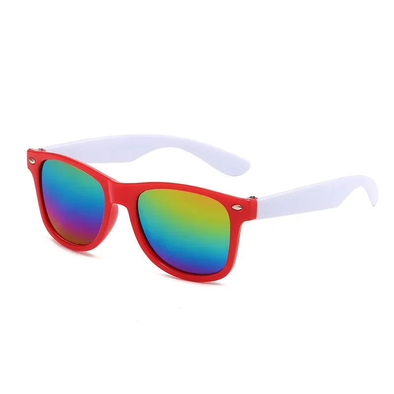 Lunettes de soleil à monture carrée pour garçons et filles, lunettes de soleil rétro pour enfants, protection UV extérieure, lunettes de soleil mignonnes