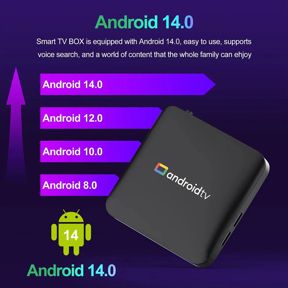 TV Box H96 MAX S905L3 Android 14.0 Set-Top Box BT Remote 4K Quad Core Home Media Player Smart Set-Top Box TV Box 2GB 8GB