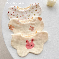 Bavoirs en coton imperméables pour nouveau-né, tissus réglables pour nourrissons filles et garçons, bavoir imprimé de dessin animé mignon, accessoires d'alimentation pour bébé