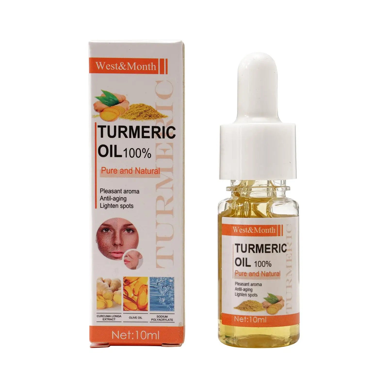 Sérum blanchissant pour le visage au curcuma, anti-d'effets, ration des taches foncées, éclaircissant pour le visage, huile de curcuma Regina
