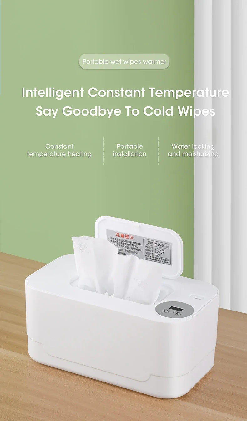 Chauffe-lingettes humides pour bébé, avec affichage LED, distributeur de serviettes humides, Portable, USB, chauffe-lingettes pour bébé, boîte chauffante pour serviettes, maison/voiture