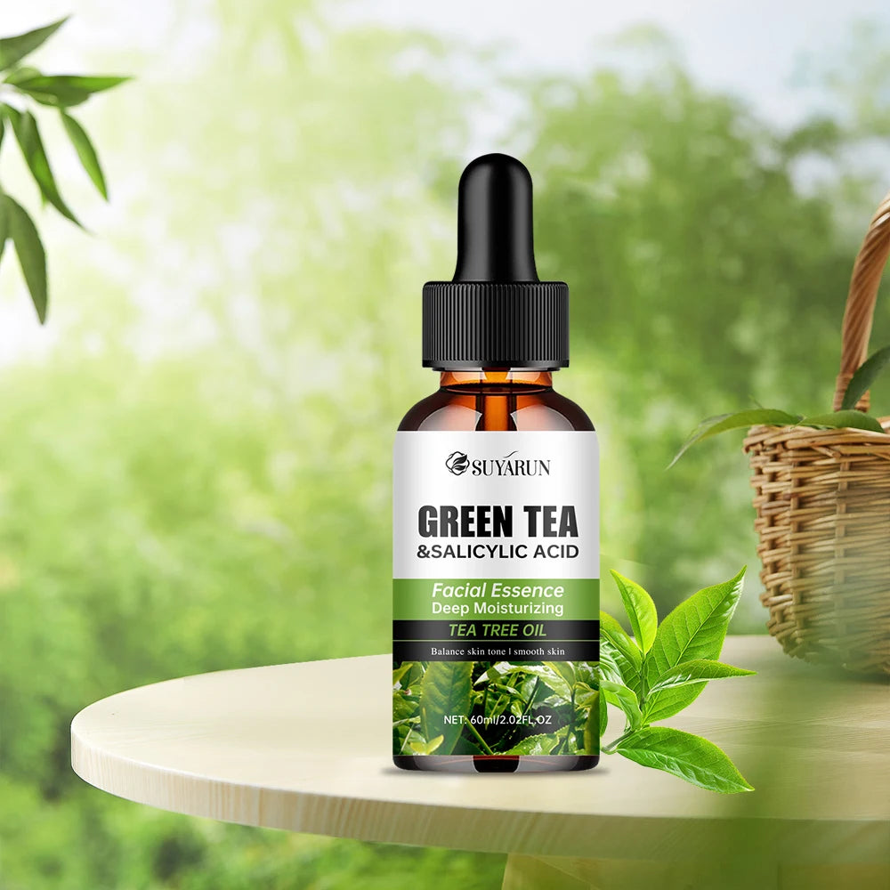 Contient l'acide salicylique et le thé vert pour éliminer les taches foncées, réparation hydratante, Essence Anti-âge, soins pour la peau du visage