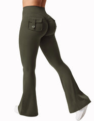 Leggings de Yoga à jambes larges et extensibles pour femmes, sensation nue, vêtements de travail de Fitness à Compression avec poches, nouvelle collection 2024 ﻿
