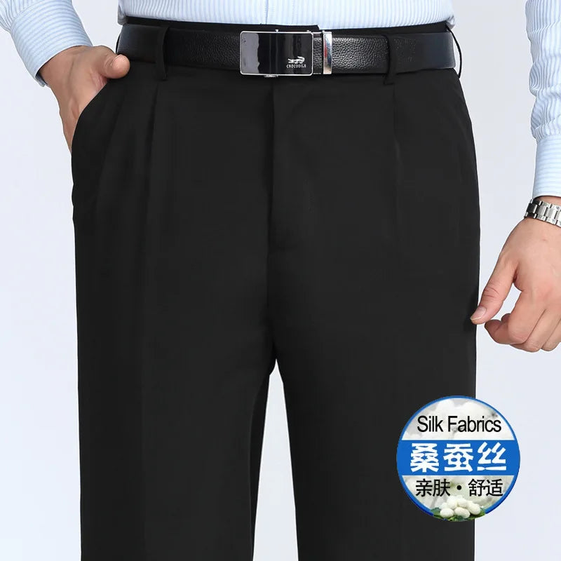 Men's trousers, men's clothing, men's pants, high-waisted trousers, spring/summer trousers, British streetwear style, casual office trousers