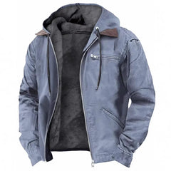 Men's New Fashion Casual Hooded Jacket, Retro Zip-Up Coat, Lightweight Streetwear, Versatile Outerwear for Spring and Autumn