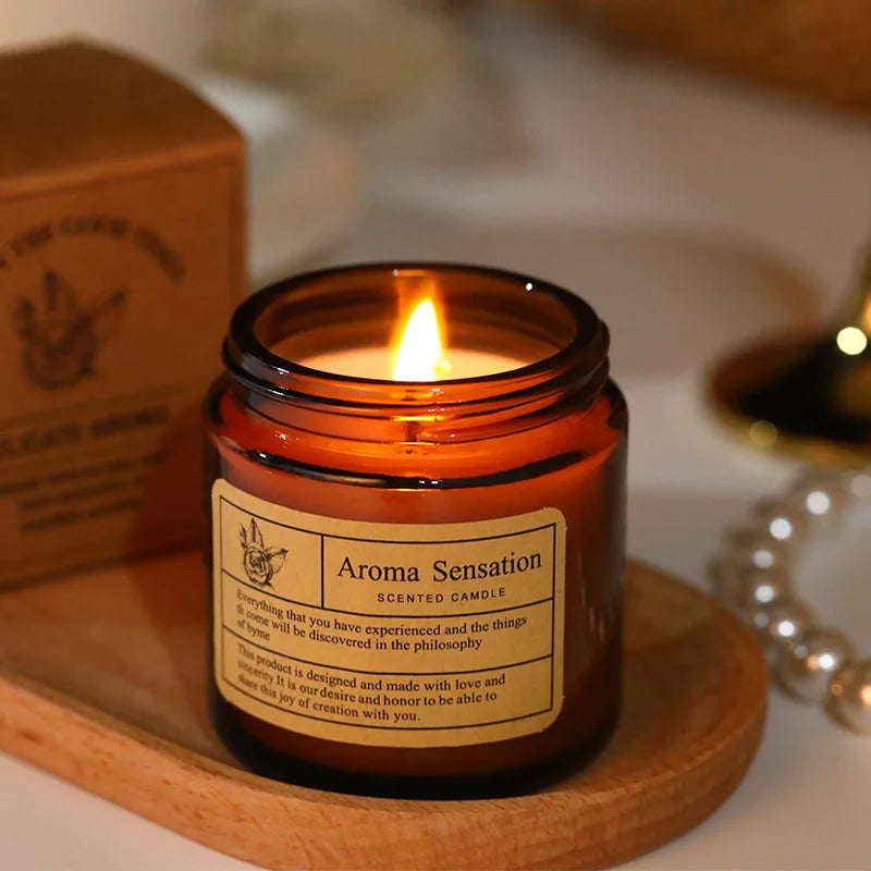 Aromatic, smokeless scented candle, handmade soy candle, warnings below, glass cup, home decoration, festival, wedding, birthday party gift