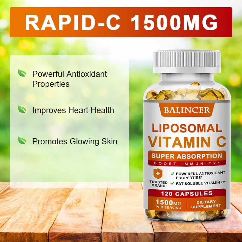 Supplément liposomal à la vitamine C – Vitamine C facilement absorbante et soluble dans les graisses, antioxydant, soutient le système immunitaire, favorise la santé de la peau