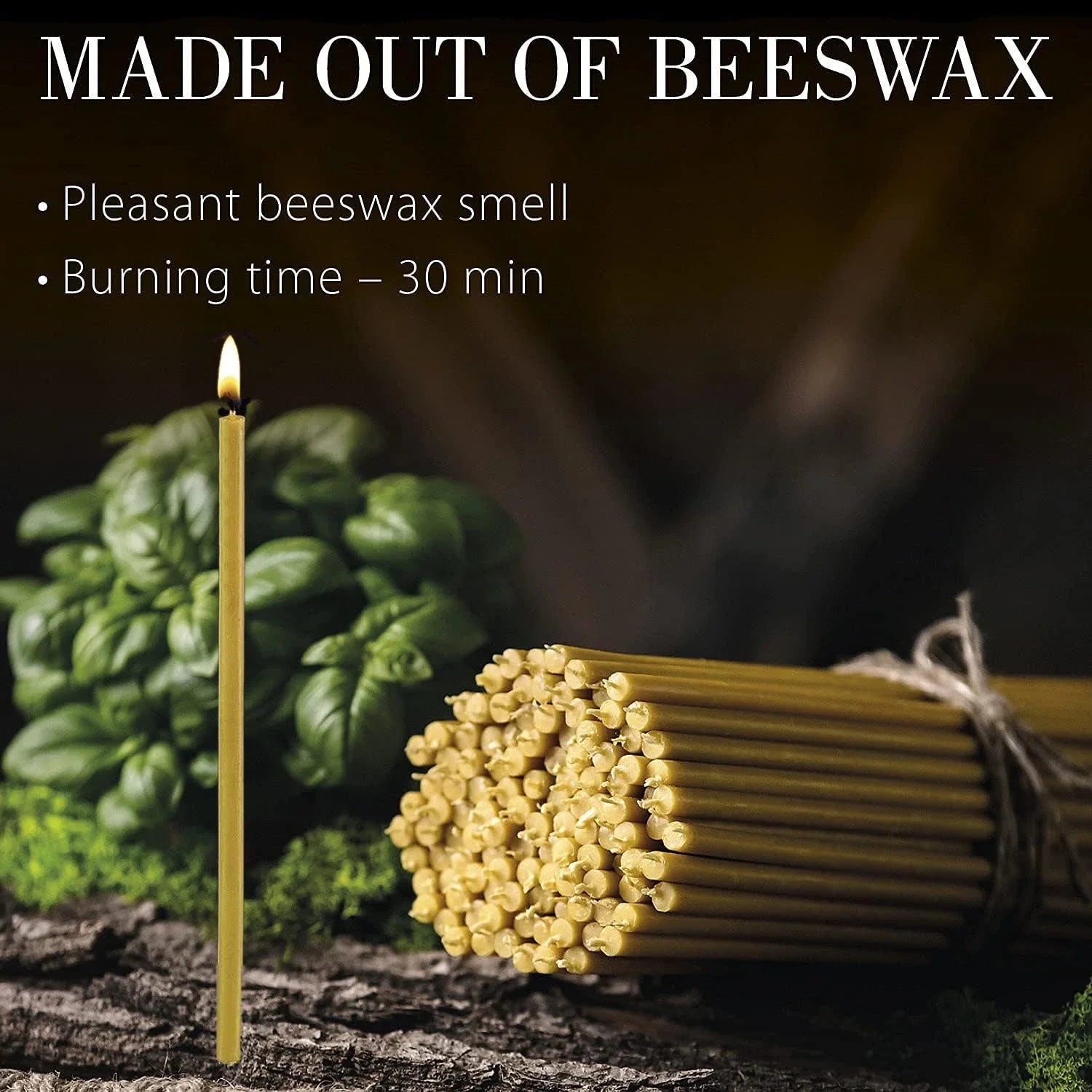 50-300 pièces bougies en cire d'abeille naturelle bougies hanukkah décoratives bougies d'anniversaire en cire d'abeille pour gâteau de prière d'église noël 6,29 pouces