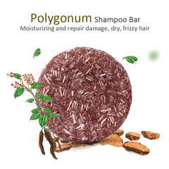 PURC Polygonum Multiflorum shampooing barre savon traité à froid prévenir les cheveux gris lissage femmes hommes voyage solide shampooing 60g