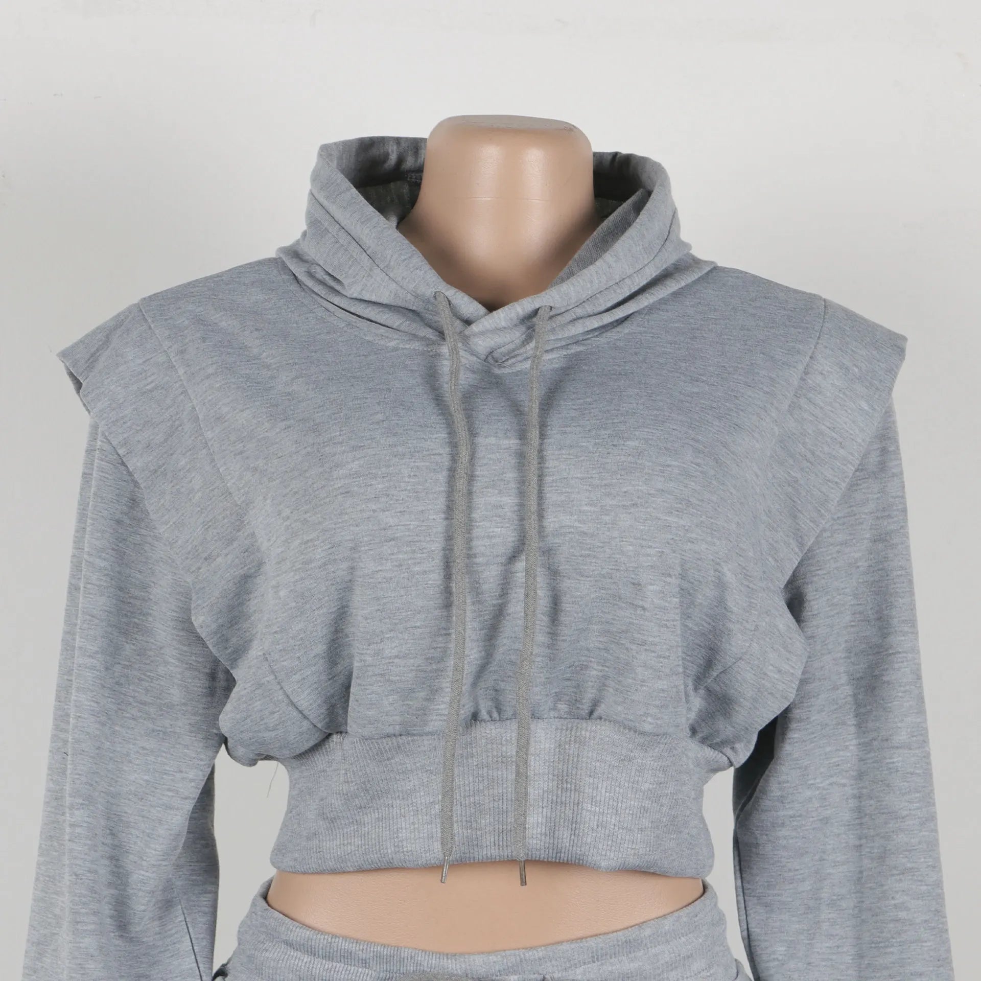 HLJ-Ensemble Deux Pièces Gris Décontracté pour Femme, Haut Court à Manches sulf, Pantalon à Jambes Larges, Survêtement Féminin