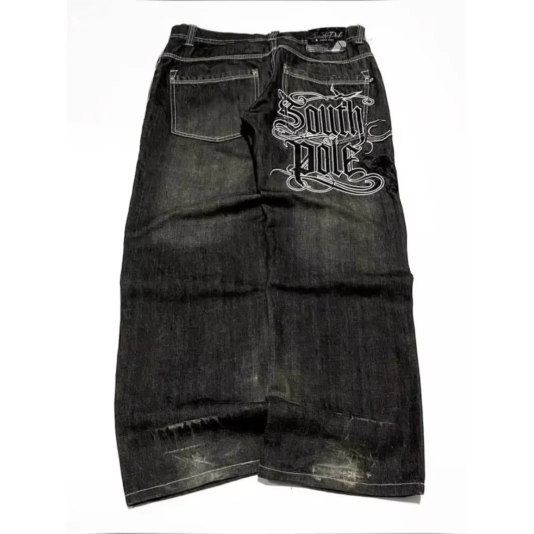 American Y2K 2025 New Baggy Wide Leg Black Oversized Jeans Women's Casual Street Joker Denim Pants Couple Jeans Vintage Streetwear
