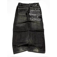 American Y2K 2025 New Baggy Wide Leg Black Oversized Jeans Women's Casual Street Joker Denim Pants Couple Jeans Vintage Streetwear