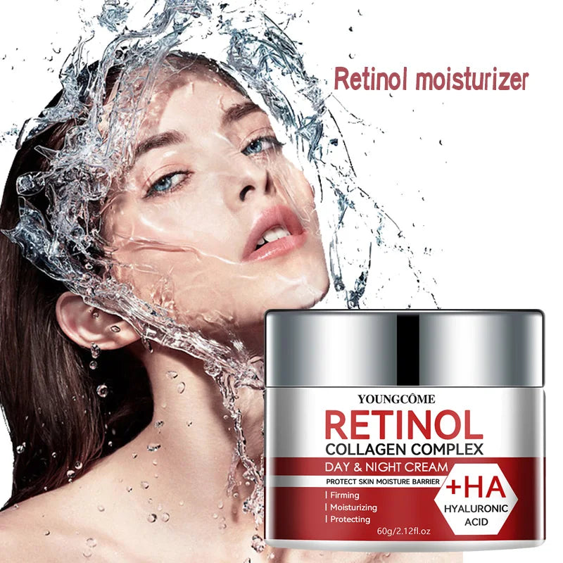 Crème hydratante de soin du visage au collagène au rétinol, hydratation en profondeur, adaptée au vieillissement sec, crème hydratante pour la réparation de la peau
