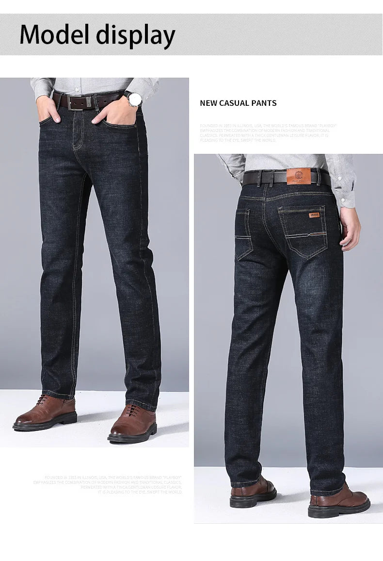 Jean classique pour homme, salopette en denim, doux, noir, taille 32-38, nouvelle collection