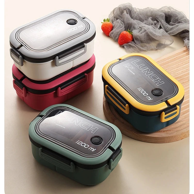 Boîte à déjeuner mignonne pour enfants, compartiments pour micro-ondes, Bento, école, Camping en plein air, pique-nique, récipient alimentaire Portable