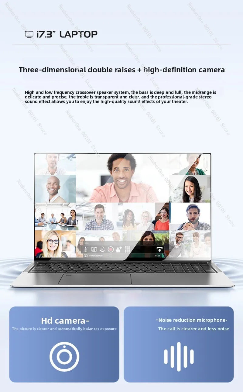 Ordinateur portable léger et mince de 12 à 15,6 pouces, conception portable pour les étudiants, les professionnels et les joueurs, haute performance pour le travail et le jeu