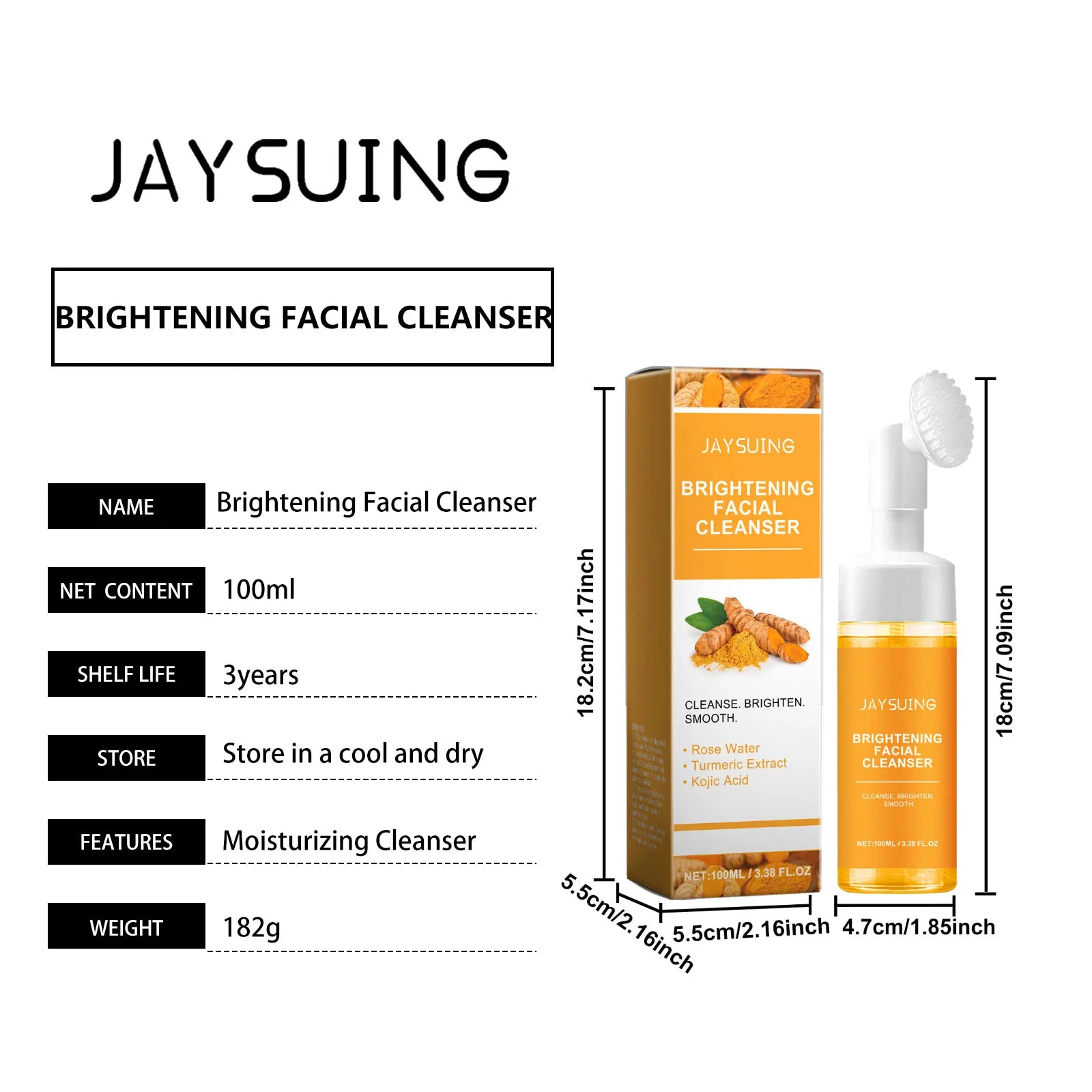 Jaysuing nettoyant au curcuma nettoyage en profondeur éclaircit la peau hydratant Anti-rides nourrissant en profondeur doux hydratant soins de la peau