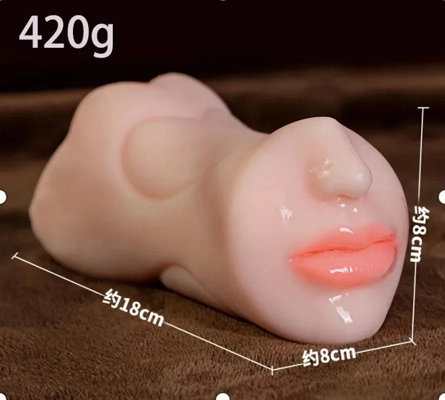 Adult male sex toy, airplane cup, yellow chewing cup, 3D, deep throat, realistic female vagina, anus, three holes, pocket pussy, 18+ XXX