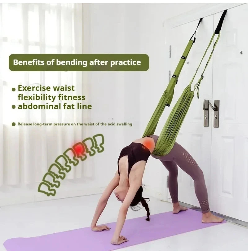 Ensemble de Yoga aérien en soie pour femme, hamac, jambes arrière, étirement, balançoire, accessoires de Pilates, ceinture de Fitness élastique, équipement de gymnastique à domicile