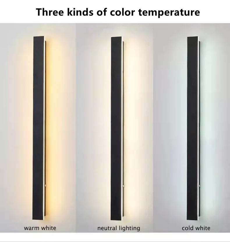LED étanche longue applique murale ip65 éclairage extérieur jardin maison de campagne balcon lumière mur intérieur chambre salon lumière