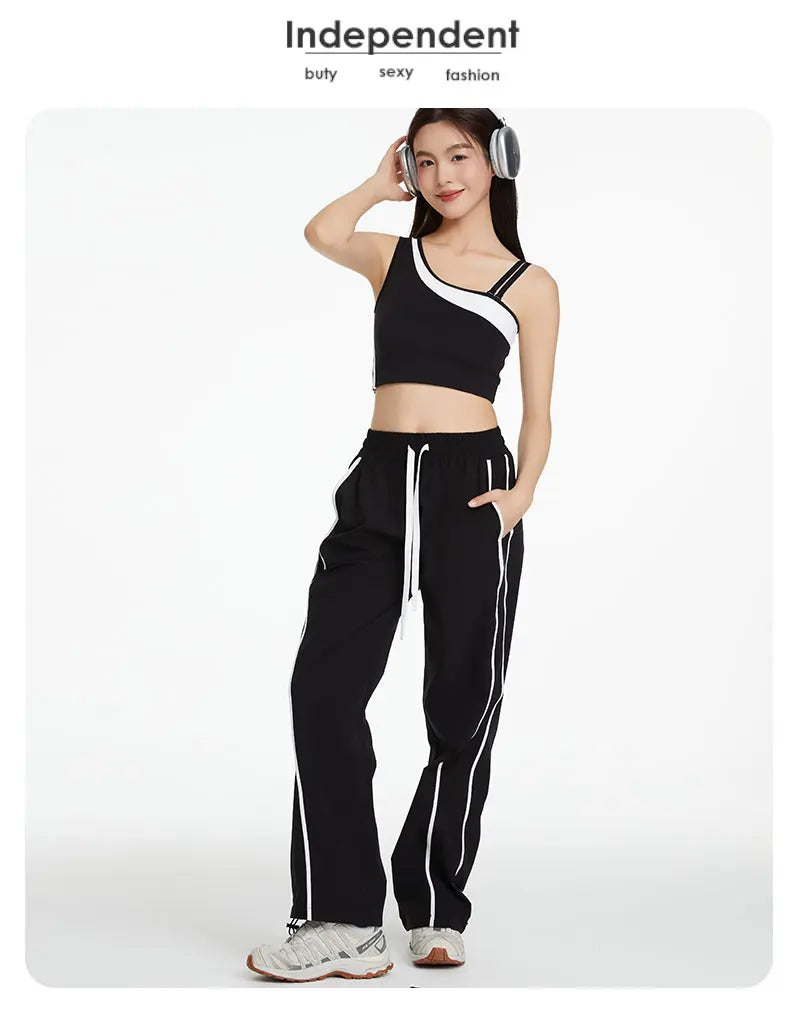 Women's sports pants, cool, windproof, outdoor mountaineering, loose fit, casual, wide legs, quick-drying, sun protection, summer