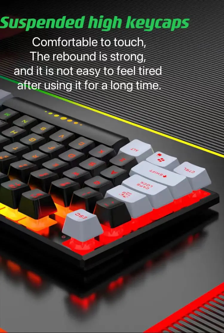 Filaire Clavier Et Souris Ensemble Usb Lumineux Mécanique Clavier Et Souris Pour PC Ordinateur Portable Jeu Bureau