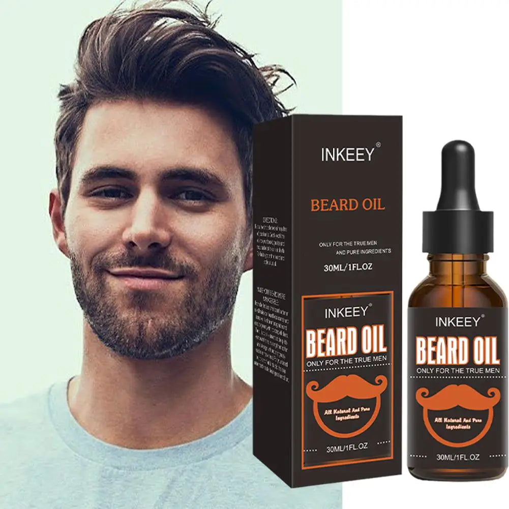 Huile de Soin de la Barbe Biologique Naturelle pour Homme, Brillance Rapide, Adoucissement de la Barbe, Renforce les Moustaches, Lisse, Nourrissant, Soins Capillaires, 2 Pièces